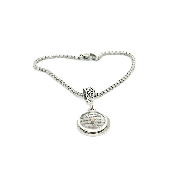 Mustard Seed Scripture Charm Bracelet, Faith Jewelry, Christian Gift, Matthew 17 20, Baptism Gift For Her, Daughter, Wife, Granddaughter