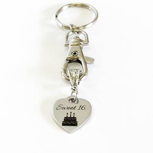 Porte-clés Sweet 16, Cadeaux Sweet 16, Cadeau voiture neuve pour elle, Cadeaux Sweet 16, Cadeau d&#39;anniversaire fille, Cadeaux seizième anniversaire pour fille