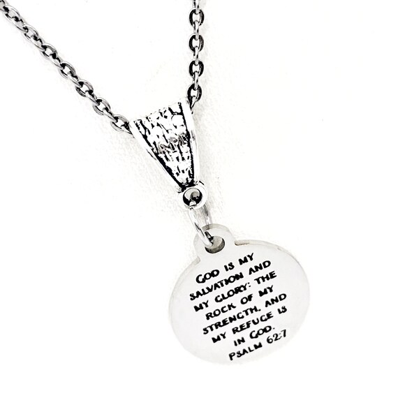 Faith Gift, God Is My Salvation And My Glory Necklace, Psalm 62 7, Scripture Gift, Scripture Jewelry, Faith Jewelry, Gift For Her