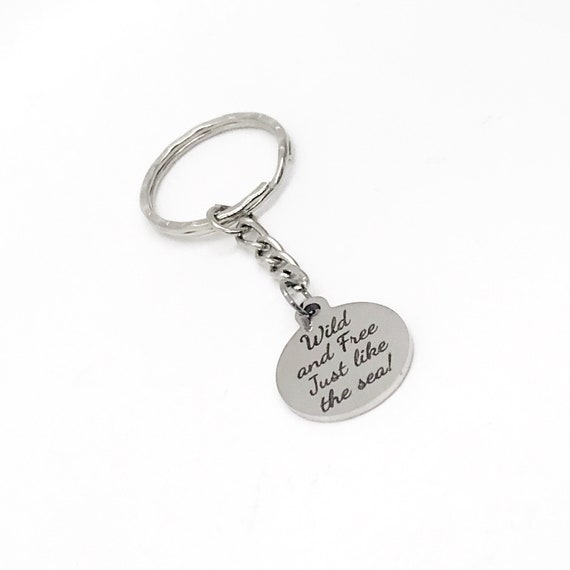 Wild And Free Just Like The Sea Keychain, Beach Trip Gift, Girls Trip Gift, Beach Lover Gift, Beach House Keychain, Beach Housewarming Gift