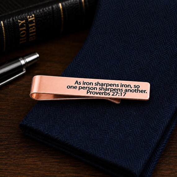 Iron Sharpens Iron Rose Goldtone Tie Clip
