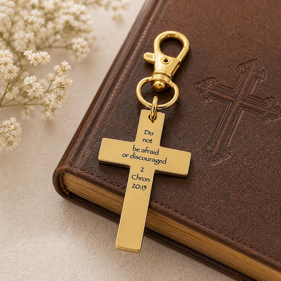 Do Not Be Afraid Gold-Plated Cross Clip On Charm
