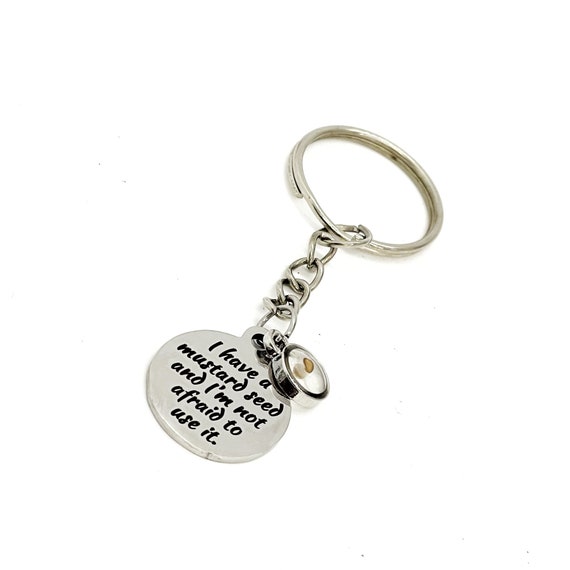 Mustard Seed Charm Keychain, I Have A Mustard Seed And I’m Not Afraid To Use It, Mustard Seed Faith, Matthew 17 20 Gift, Christian Gifts