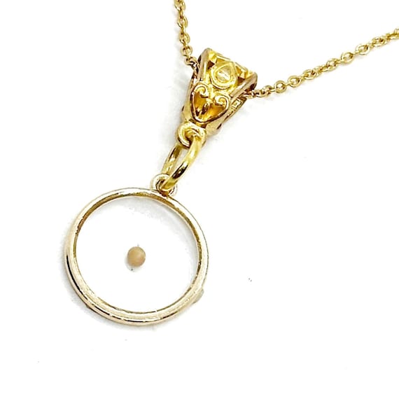 Mustard Seed Goldtone Charm Pendant Necklace, Mustard Seed Jewelry, Goldtone Mustard Seed Necklace, Christian Jewelry Necklace Gift