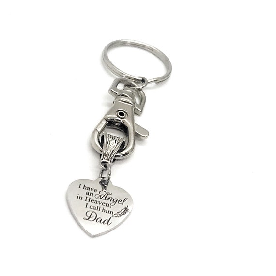 Dad Keychain, I Have An Angel In Heaven I Call Him Dad Keychain, Keychain Gift, Dad Memorial, Memorial Gift, Remembering Dad