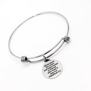 Regalo di motivazione, Annota il braccialetto della visione, Regalo delle Scritture, Abacuc 2 2, Segui i tuoi sogni, Regalo sognatore, Regalo visionario, Regalo degli obiettivi