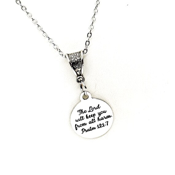 The Lord Will Keep You From All Harm Necklace, Psalm 121 7, Protection Gift, Going To College, Graduation Gift, Moving Away, Wife Gift