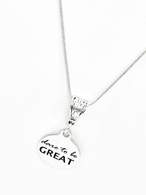 Encouraging Gift, Dare To Be Great Necklace, Encouraging Success, Encouraging Jewelry, Direct Sales Team Gift, Graduation Gift For Her