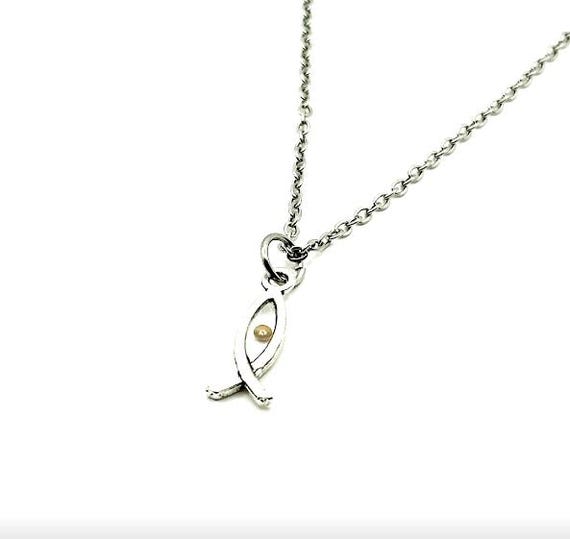Mustard Seed Fish Necklace, Mustard Seed Jewelry, Mustard Seed Gifts, Faith Jewelry, Matthew 17 20 Gifts, Christian Gifts