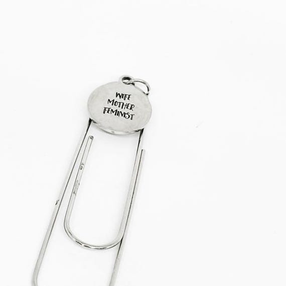 Wife Mother Feminist Paperclip Bookmark Stainless Steel Engraved Charm Empowering Gift For Women