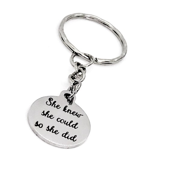 Encouraging Gift, She Knew She Could So She Did Keychain, Encouraging Her, Gift For Her, Woman Entrepreneur, Encouraging Quote