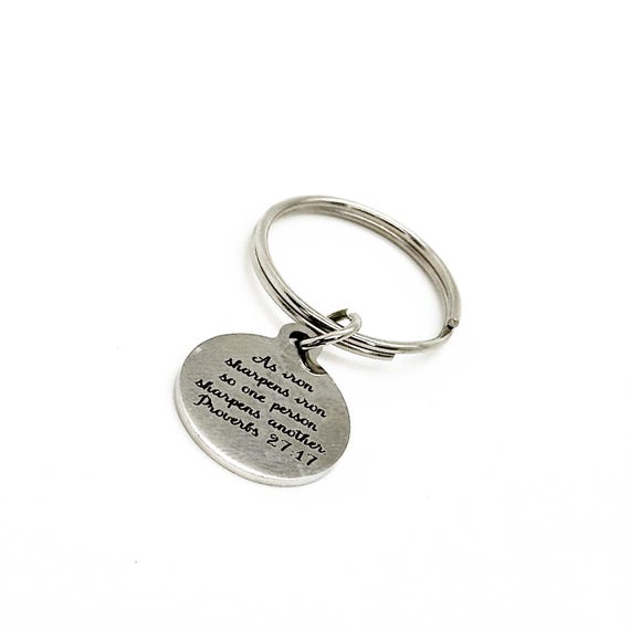 Iron Sharpens Iron Charm Keychain, Proverbs 27 17, Friendship Group, Sharpen One Another, Faith, Religious, Christian, Bible Study