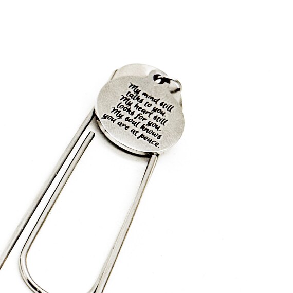My Mind Still Talks To You Charm Bookmark, Memorial Gift, Remembering Her, Remembering Him, Sympathy For Her, Loss Of Loved One