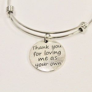 Bedankt dat je van me houdt als je eigen uitbreidende armband, stiefmoeder sieraden, cadeau voor stiefmoeder, schoonmoeder cadeau, bedankje cadeau