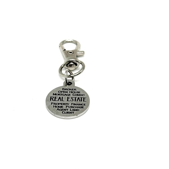 Real Estate Words Clip On Charm, Bag Charm, Real Estate Agent, Real Estate Broker, Mortgage Lender, Gift For Her, Gift For Him, New Home