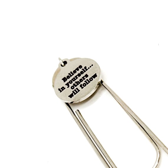 Affirmation Quotes, Believe In Yourself Others Will Follow Charm Bookmark, Planner Bookmark, Reader Gift, Wife Gift, Daughter Gift, Son Gift