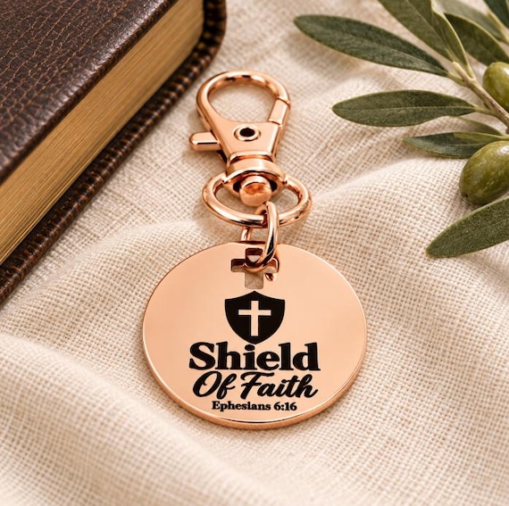 Shield Of Faith Rose Goldtone Clip On Charm