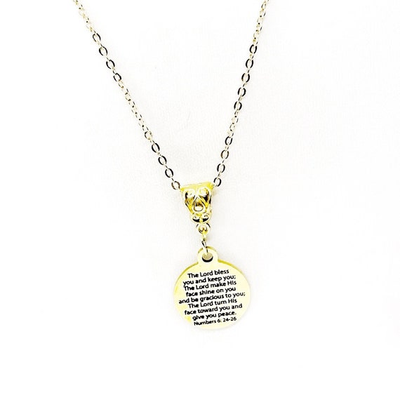 The Lord Bless You And Keep You Pendant Necklace, Numbers 6 24 to 26, Scripture Jewelry, Protection Gift, Going To College, Daughter Gift