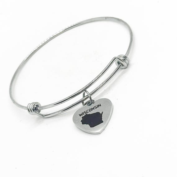 What State Has Your Heart Charm Bracelet, My Heart Is In, Home State, My Home Is, Gift For Her, Wife, Friend, Mom, Grandma, Moving, College