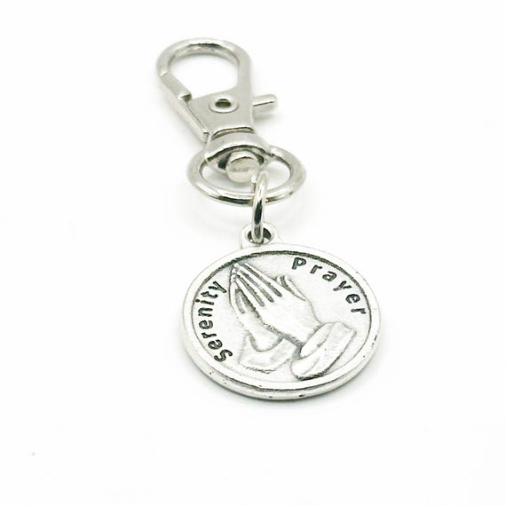 Serenity Prayer Clip On Charm Faith Gift Recovery Inspiration Silver Plated Prayer Charm Christian Encouragement Gift
