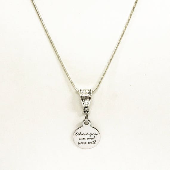Motivational Gifts, Believe You Can And You Will Silver Necklace, Encouragement Gifts For Her, Encouraging Success, Entrepreneur Gifts