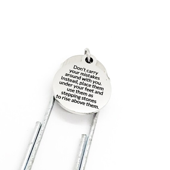 Bookmark Gift, Rise Above Mistakes, Moving Forward, Encouragement Gift, Motivating Gift, Planner Bookmark, Charm Paperclip Bookmark