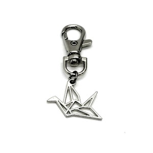 Bag Charm, Origami Crane, Bag Clip, Keychain Clipon Charm, Crane Charm, Origami Charm, Positivity Gift, Back Pack Charm, Purse Charm
