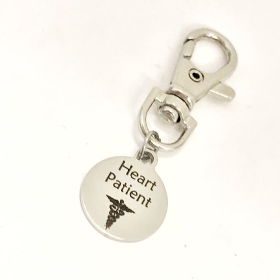 Heart Patient Bag Charm, Medicine Bag Charm, Heart Patient Purse Clip, Heart Patient Bag Tag, Keychain Clip, Zipper Pull
