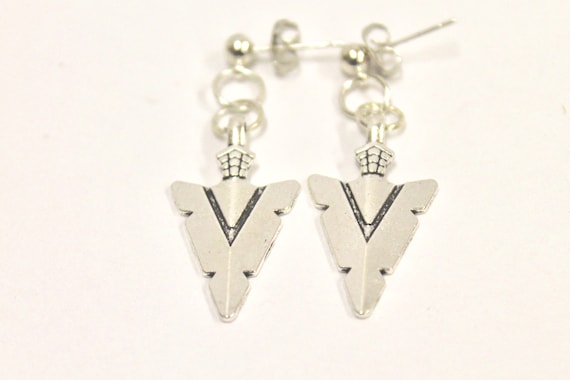 Silvertone Arrowhead Earrings, Southwestern Style Earrings, Gift For Her, Southwestern Jewelry, Girlfriend Gift, Wife Jewelry Gift Earrings