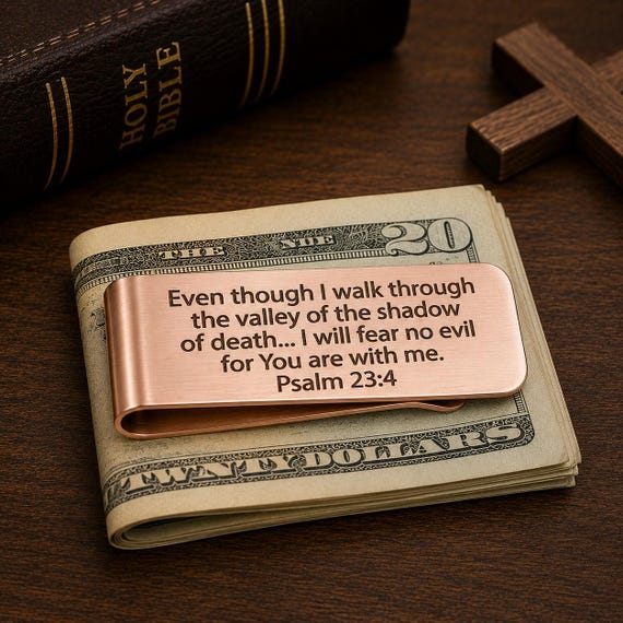 Psalm 23 4 Rosegold Stainless Money Clip