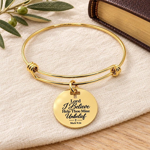 I Believe Mark 9 24 Goldtone Charm Bracelet