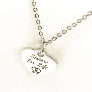 Sister Gifts, Sister Necklace, Sisters For Life Necklace, Sorority Sister Gift, Sisters In Heart Gift, Sister In Law Gift, Sister Birthday