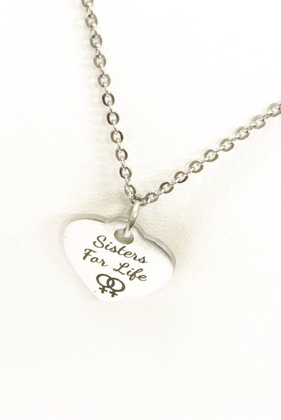 Sister Gifts, Sister Necklace, Sisters For Life Necklace, Sorority Sister Gift, Sisters In Heart Gift, Sister In Law Gift, Sister Birthday