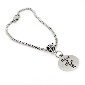 Pulsera con dijes "Tengo un trozo de Pi", estudiante de matemáticas, amante de las matemáticas, letra griega, regalo para profesor de matemáticas, hija, va a la universidad, regalo para ella