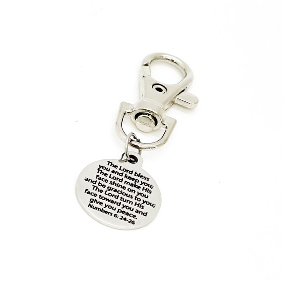 Bible Verse Bag Charm, The Lord Bless You And Keep You Charm, Blessing Charm, Scripture Quote, Planner Charm, Christian Blessing