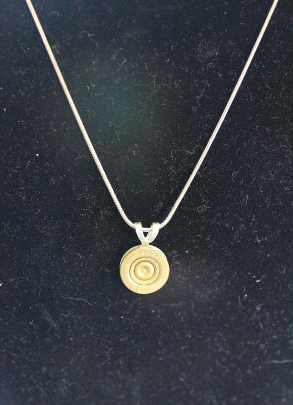 410 Bore Shotgun Shell Pendant on Silver Chain Necklace; Shotgun Shell Jewelry; 410 Bore Shotgun Shell Jewelry