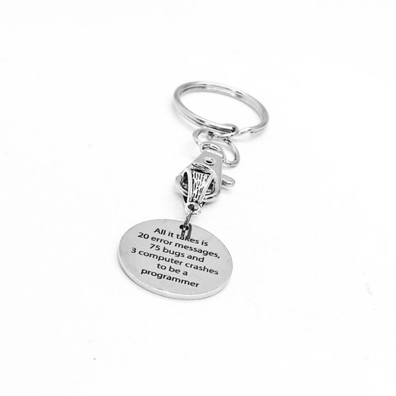 Programmer Funny Charm Keychain, Computer Science Student, Developer Funny, IT Major, Programming Job, New Job Gift, Graduation Gift