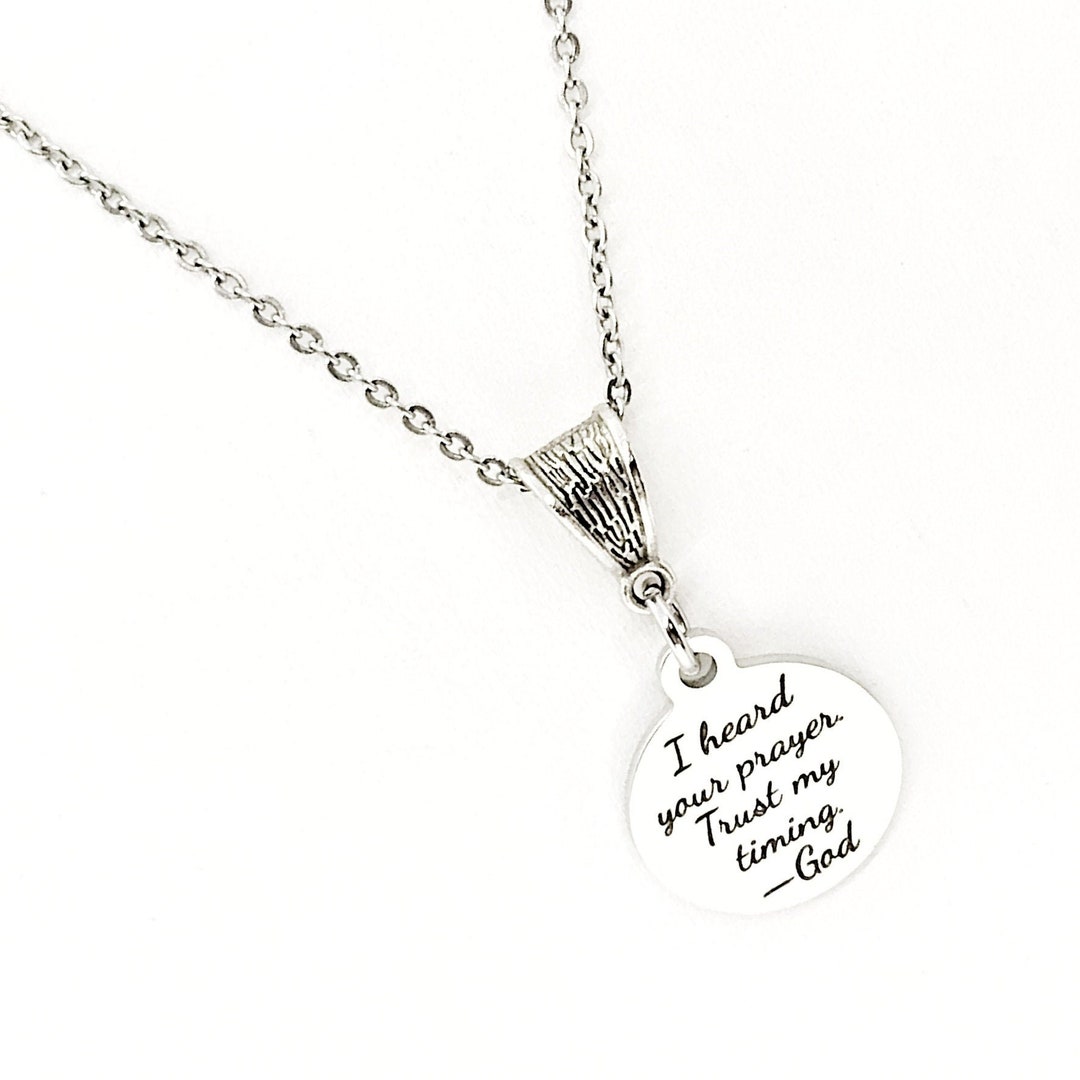 Christian Gift I Heard Your Prayer Trust My Timing Necklace - Etsy