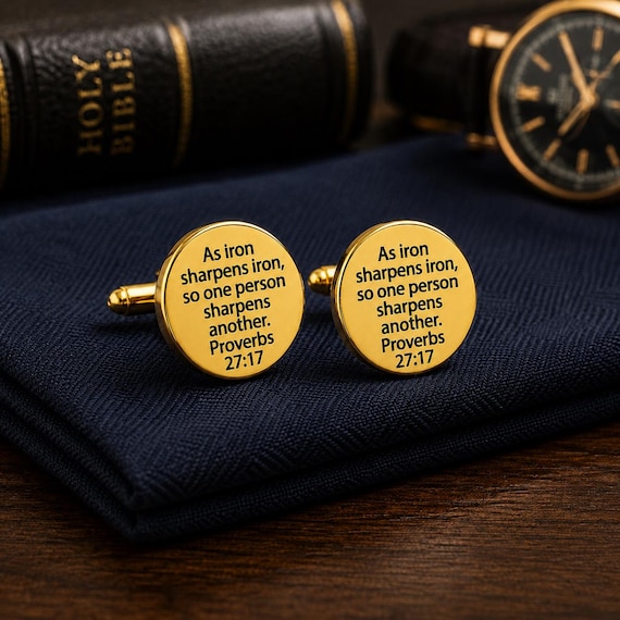 Iron Sharpens Iron Goldtone 20mm Cuff Links