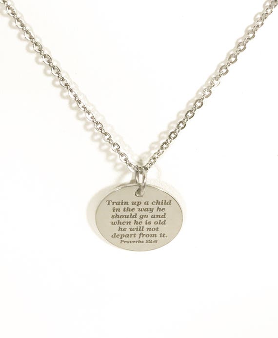 New Mom Gift, Train Up A Child Necklace, Proverbs 22 6 Necklace Gift, New Mom Necklace, New Baby Gift, Bible Verse Child Dedication Gift