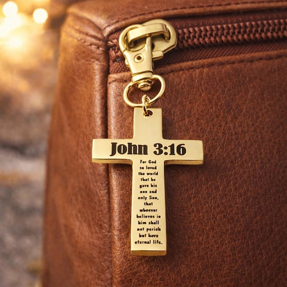 John 3 16 Gold-Plated Cross Clip On Charm
