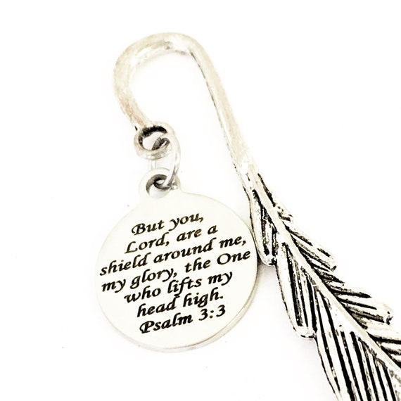 Bookmark Gift, Bible Verse Bookmark, Bible Bookmark, Psalm 3 3 The Lord Is My Shield Bookmark, Christian Bookmark, Religious Charm Bookmark