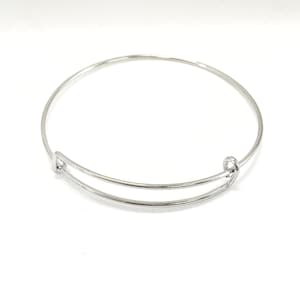 Può includere: Un braccialetto rigido espandibile in argento con un design semplice.