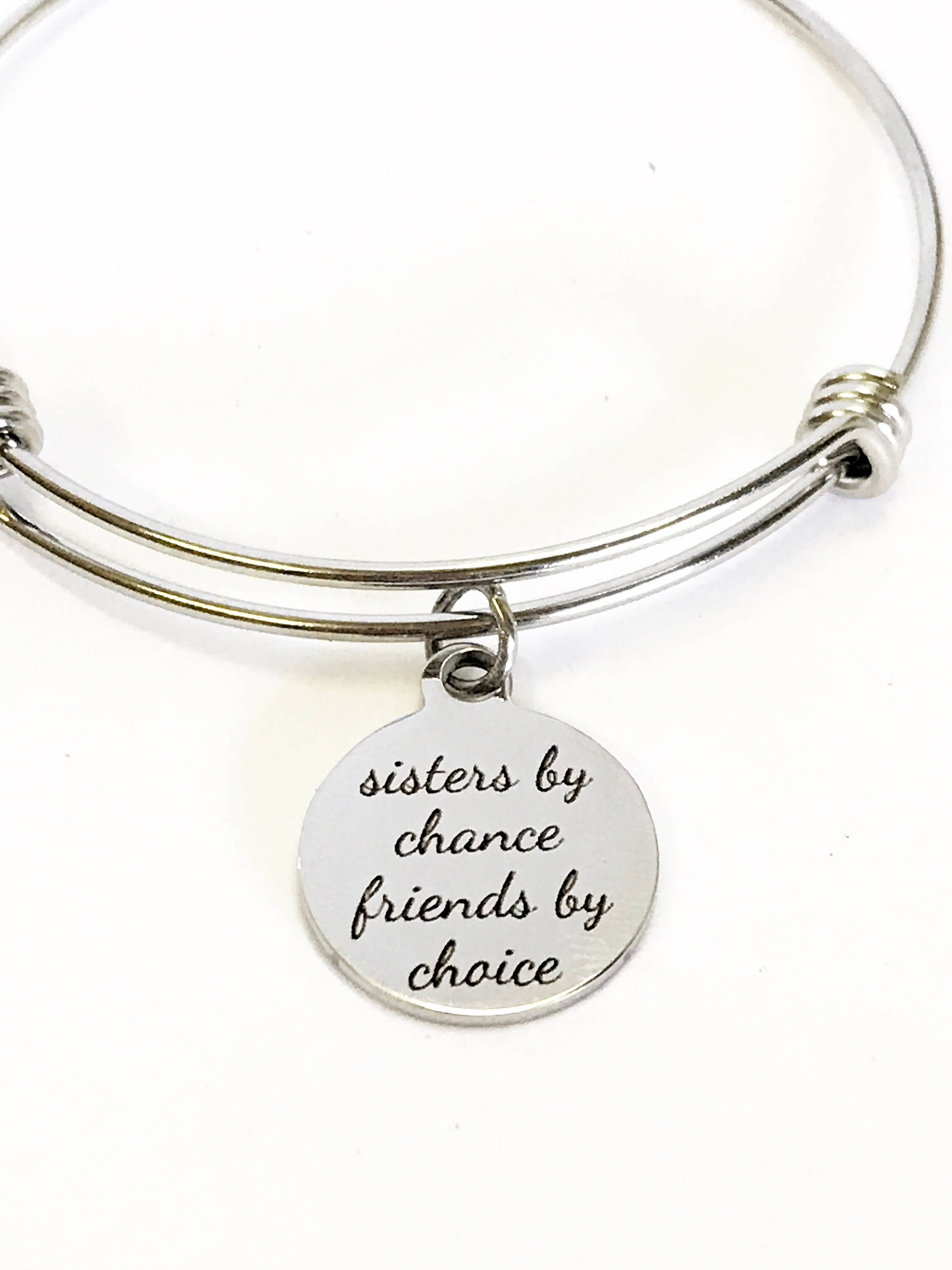 Sisters by Chance Friends by Choice Expanding Bangle Charm