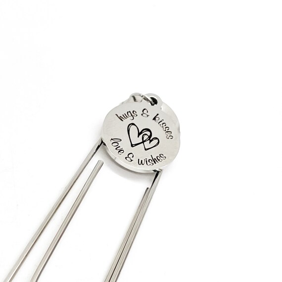 Love Gift, Hugs And Kisses, Love And Wishes Bookmark, Planner Paper Clip, Wife Gift, Valentines Day Gift, Charm Bookmark, Reader Gift