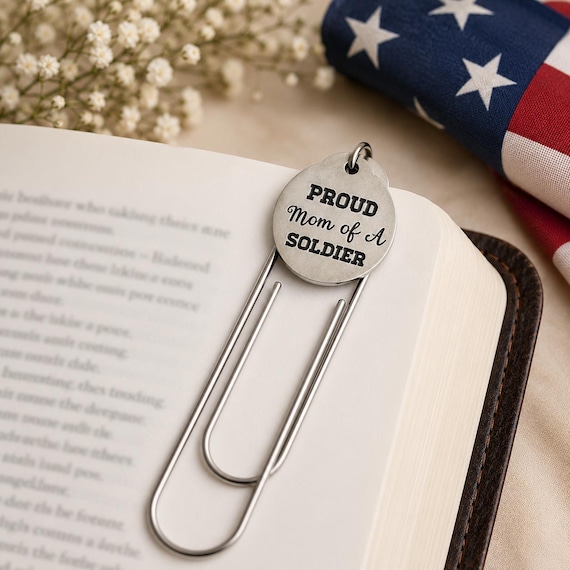 Proud Mom Of A Soldier Paperclip Bookmark