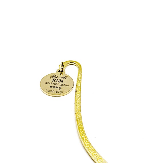 She Will Run And Not Grow Weary Small Bookmark, Isaiah 40 31, Runner Gift, Wife Gift, Busy Woman, Daughter Gift, Going To College, Faith