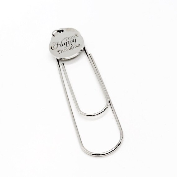 Think Happy Thoughts Charm Bookmark, Reader Gift, Planner Bookmark, Gift For Her, Friend Gift, Positive Mindset, Positivity Gift, Daughter