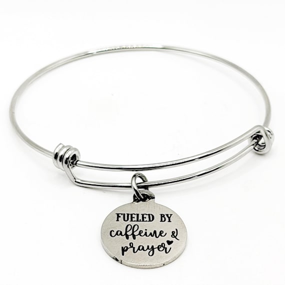 Fueled By Caffeine And Prayer Bracelet