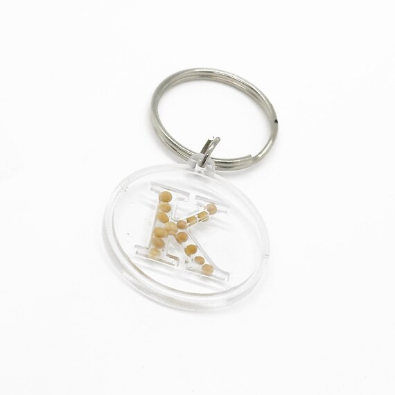 Mustard Seed Initial Charm Keychain, Matthew 17 20, Personalized Gifts, Initial Gifts, Faith, Baptism, Daughter, Wife, Granddaughter, Mom